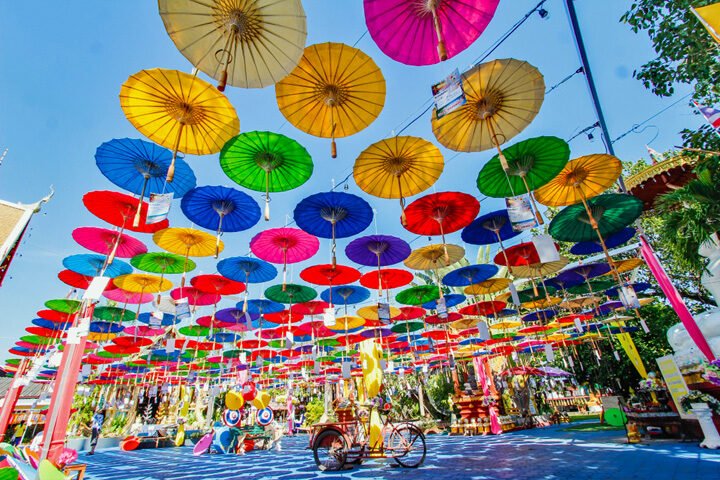 Berekreasi di Desa Payung Bo Sang, Chiang Mai Thailand